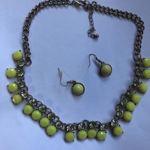 Women’s new colour green necklace with earrings